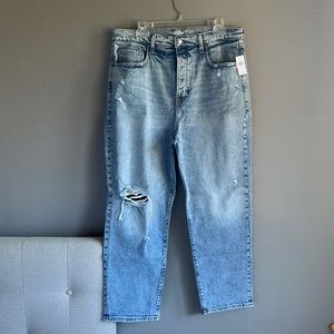 Button Fly Straight Jeans